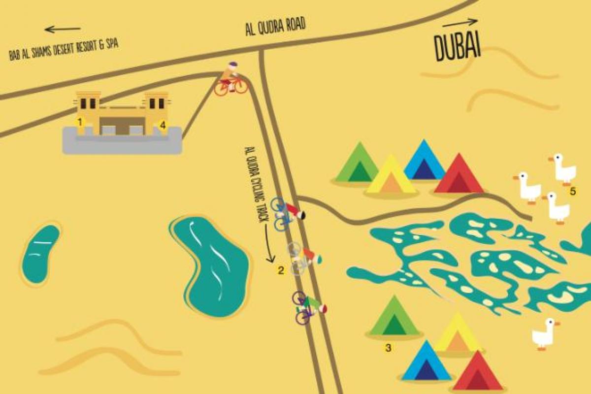 bản đồ của Al Qudra Hồ đường
