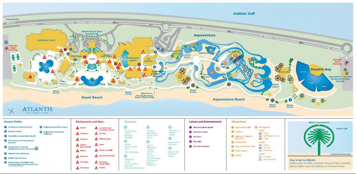 bản đồ của Atlantis Dubai