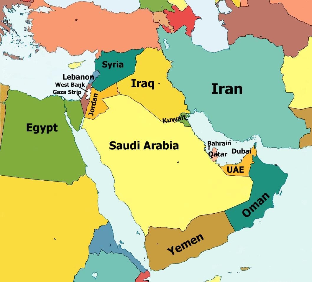 Dubai bản đồ của trung đông