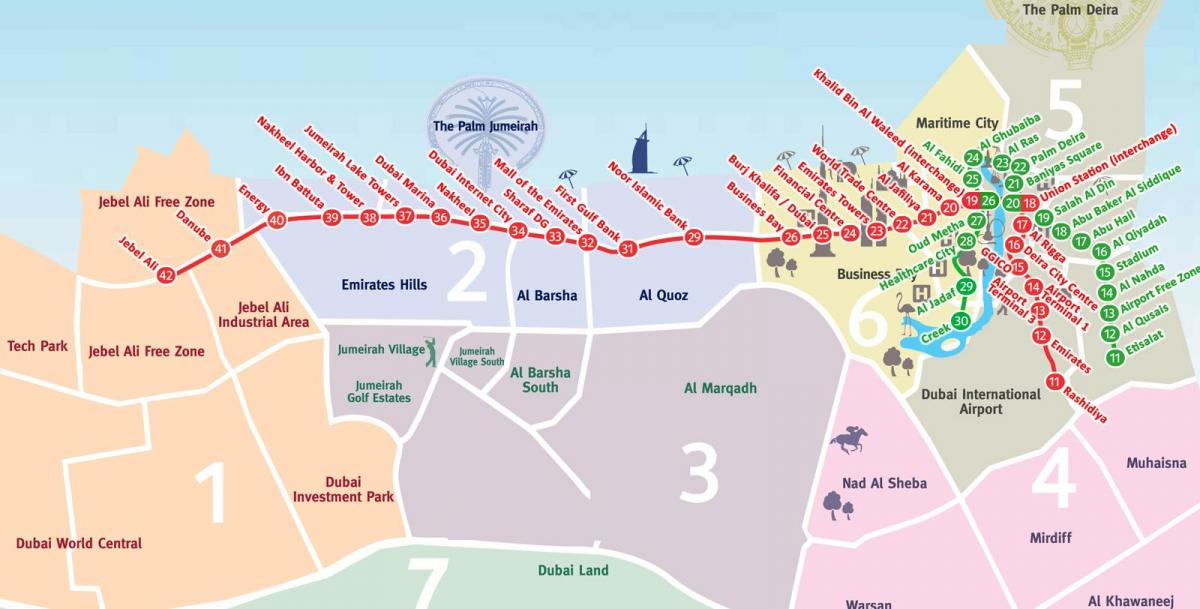 bản đồ của Dubai khu phố