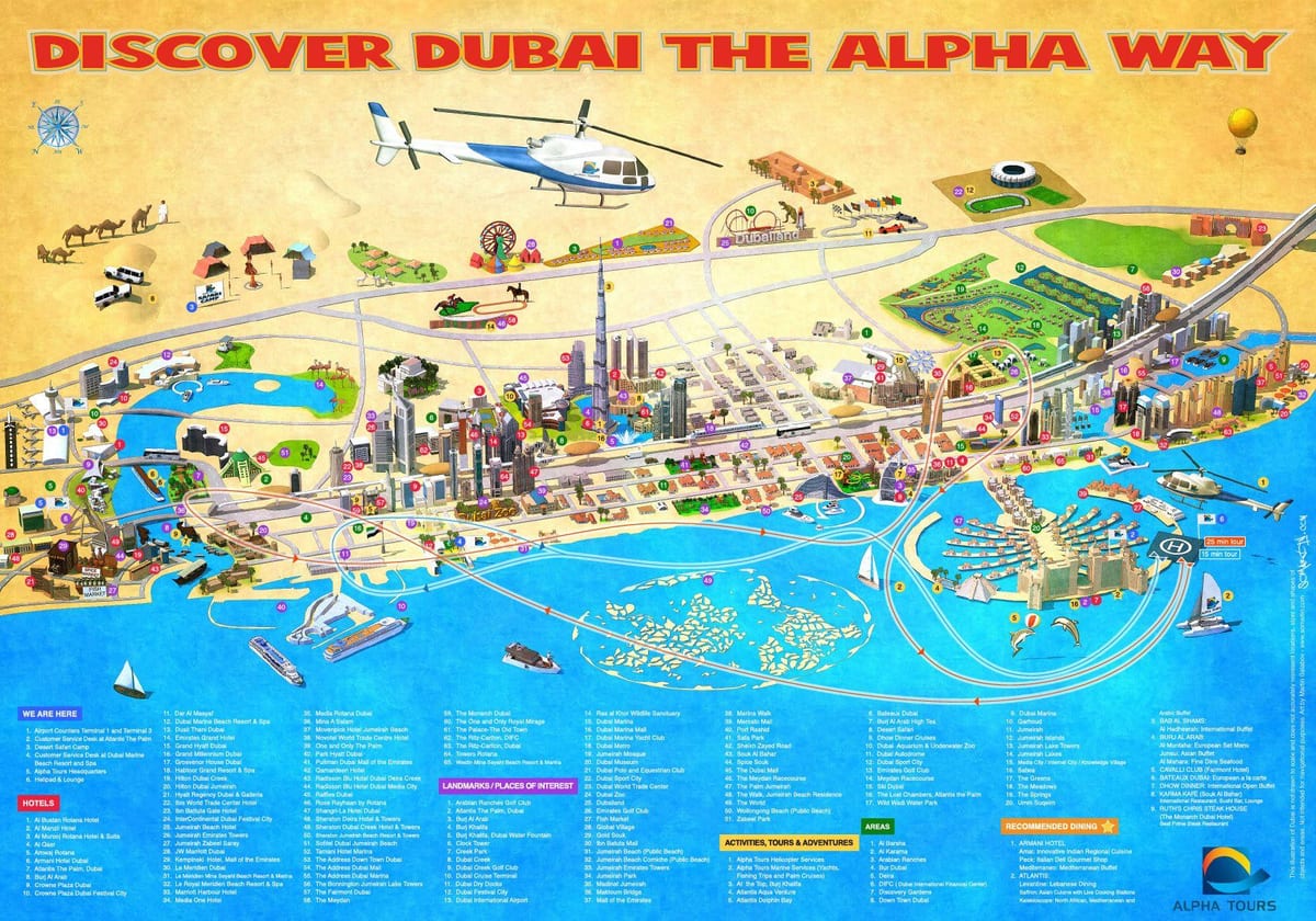 Dubai điểm quan tâm bản đồ