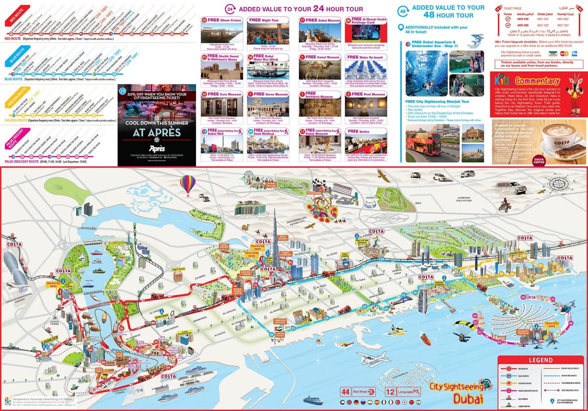 thành phố tham quan Dubai bản đồ