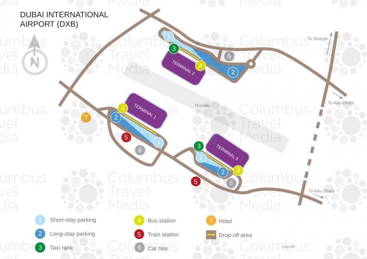 bản đồ của sân bay Dubai