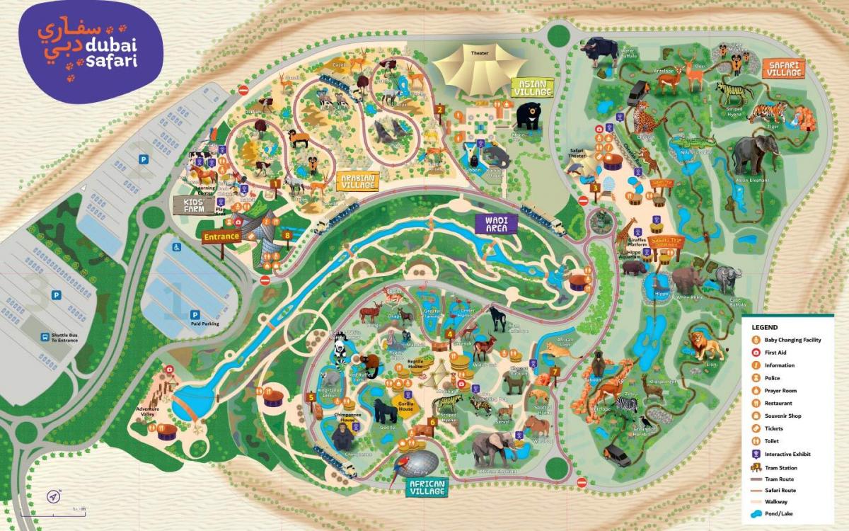 bản đồ của sở thú Dubai