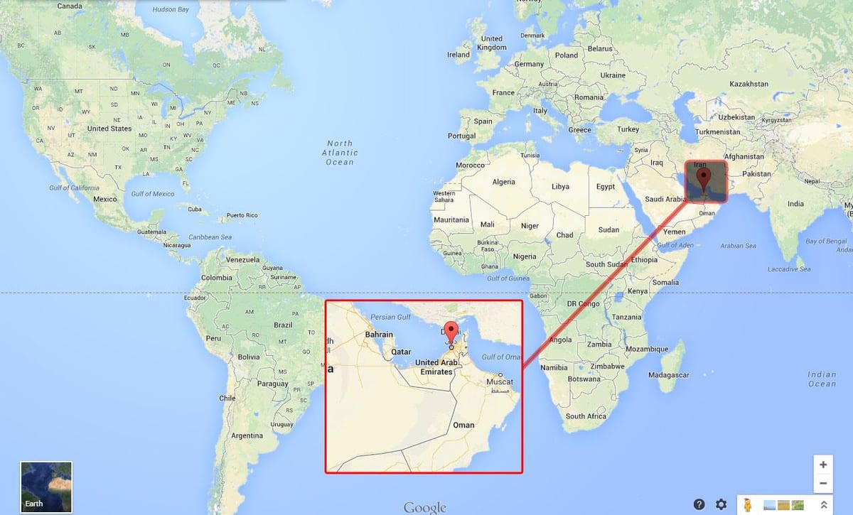 Dubai trên bản đồ