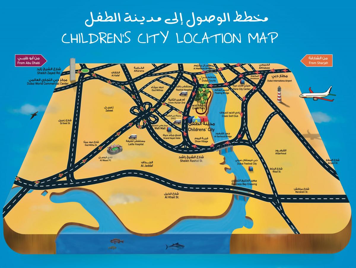 bản đồ của Em thành phố Dubai