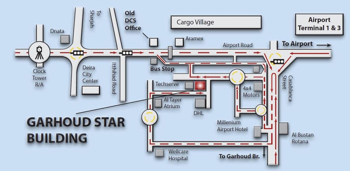 bản đồ của Garhoud Dubai