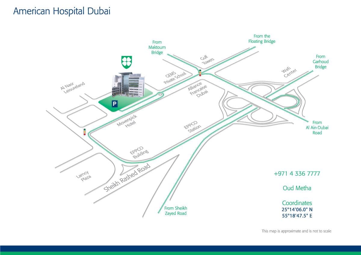bản đồ của Mỹ viện Dubai