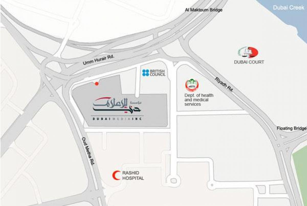 rashid bệnh viện Dubai vị trí bản đồ
