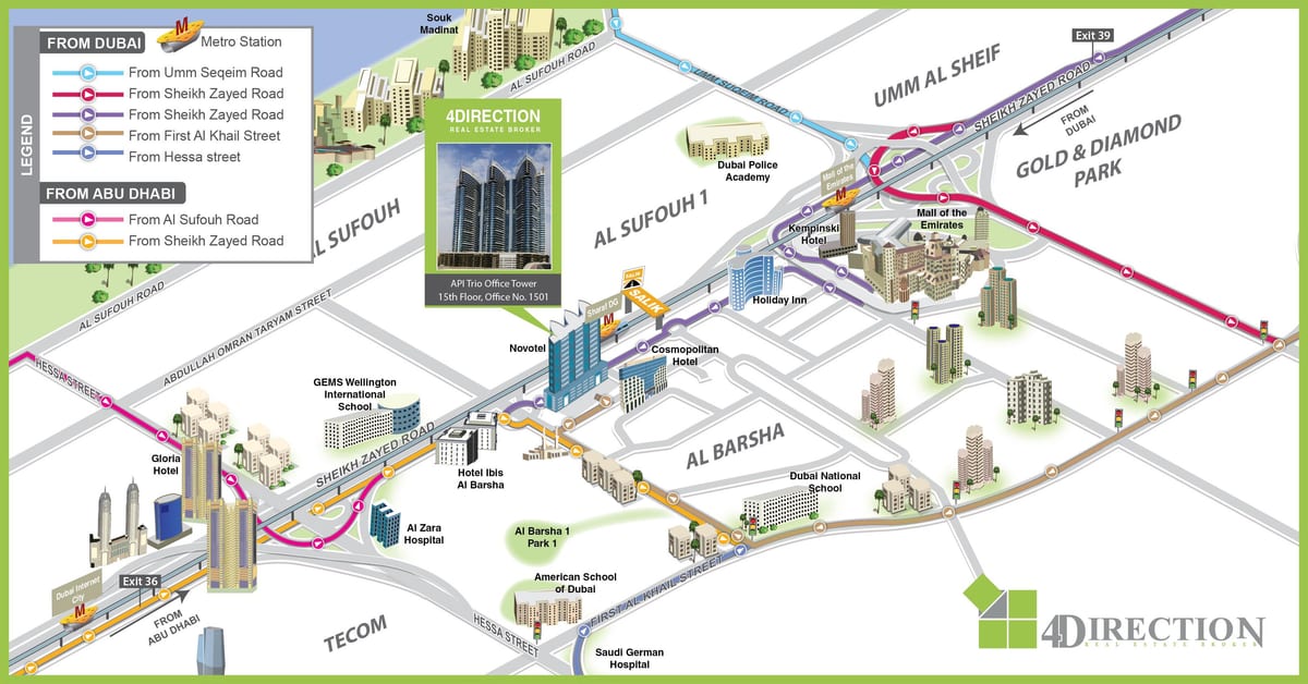 bản đồ của Mỹ học của Dubai
