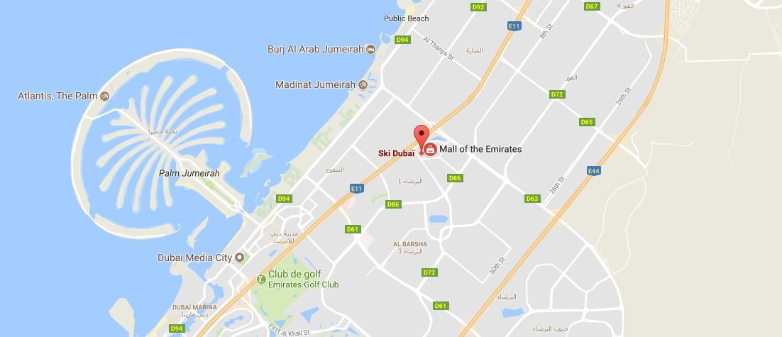 bản đồ của trượt tuyết Dubai