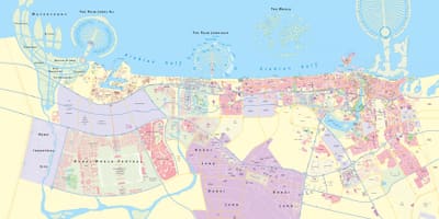 Đường phố, bản đồ của Dubai