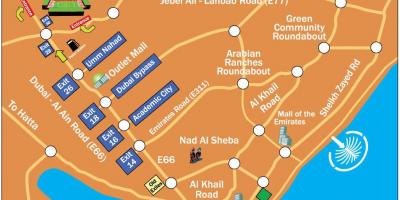 Bóng bầu dục Sevens Dubai vị trí bản đồ