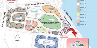 Bản đồ của y tế thành phố Dubai