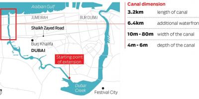 Bản đồ của Dubai kênh