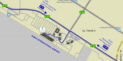 Bản đồ của Dubai sân bay miễn phí khu vực
