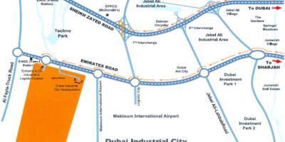 Bản đồ của Dubai thành phố công nghiệp,