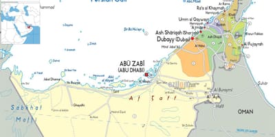 Bản đồ của Dubai vương quốc anh