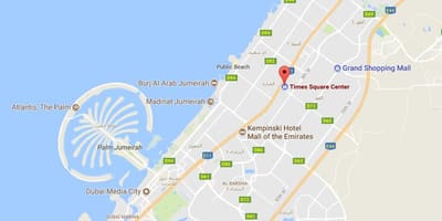 Bản đồ của Times Square trung Tâm Dubai