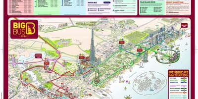 Màu đỏ lớn, xe bus, đồ Dubai